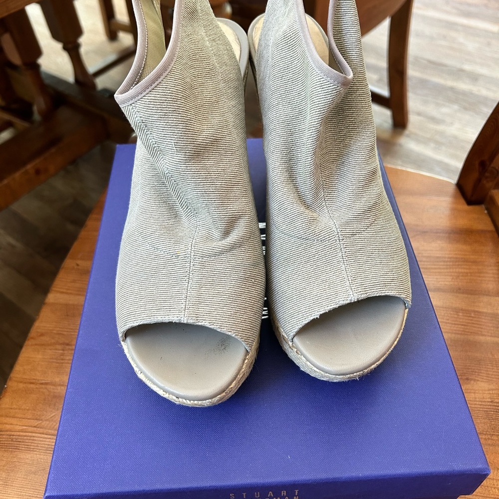 Stuart Weitzman Glover Open Toe Wedge Size 9.5 - image 2